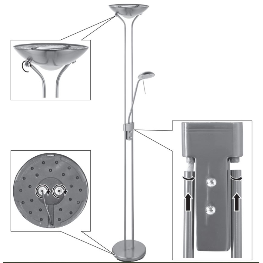 Emil Lux - Lampada da terra con dimmer 1xR7s/230W/230V + 1xG9/28W/230V