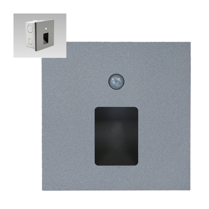 Emithor 70422 - Lampada LED per scale con sensore VIX LED/1W/230V 4000K grigio