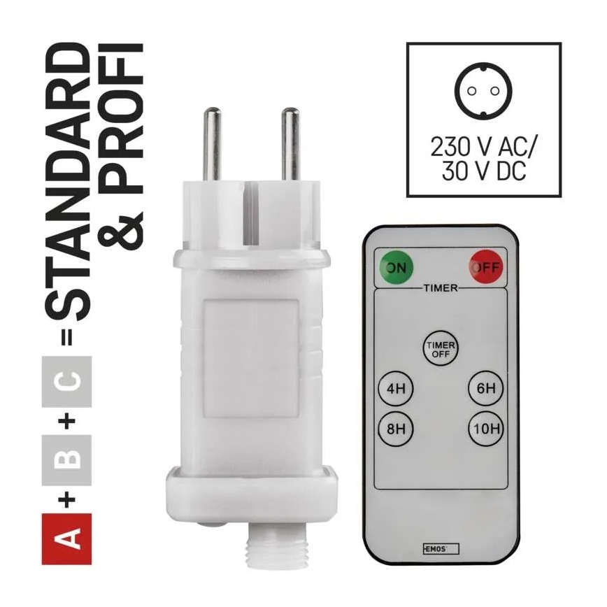 Alimentazione elettrica per connection of Natale lampade 230V IP44 + telecomando