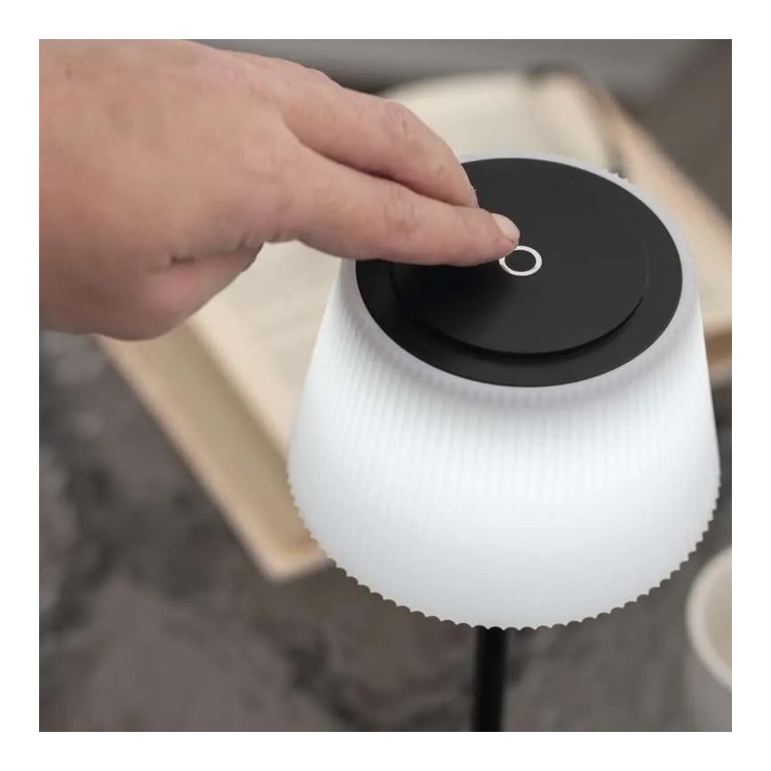 EMOS Z7630B - Lampada LED dimmerabile ricaricabile KATIE LED/4W/10V 1800mAh IP44 nero