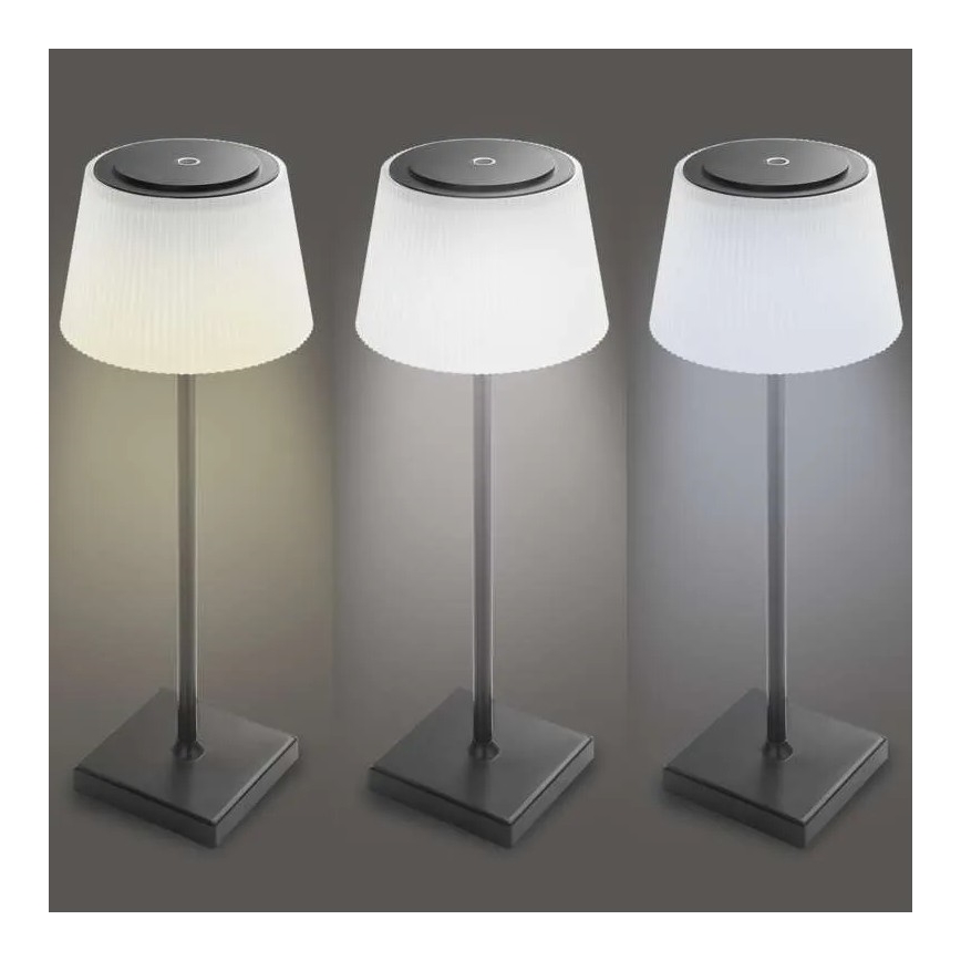 EMOS Z7630B - Lampada LED dimmerabile ricaricabile KATIE LED/4W/10V 1800mAh IP44 nero