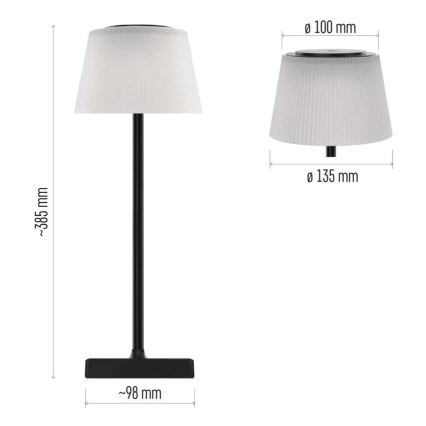 EMOS Z7630B - Lampada LED dimmerabile ricaricabile KATIE LED/4W/10V 1800mAh IP44 nero