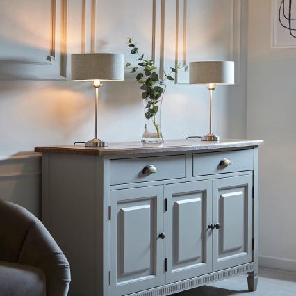 Endon 100646 - Lampada da tavolo HIGHCLERE 1xE14/7W/230V beige/cromo opaco Ø 25 cm