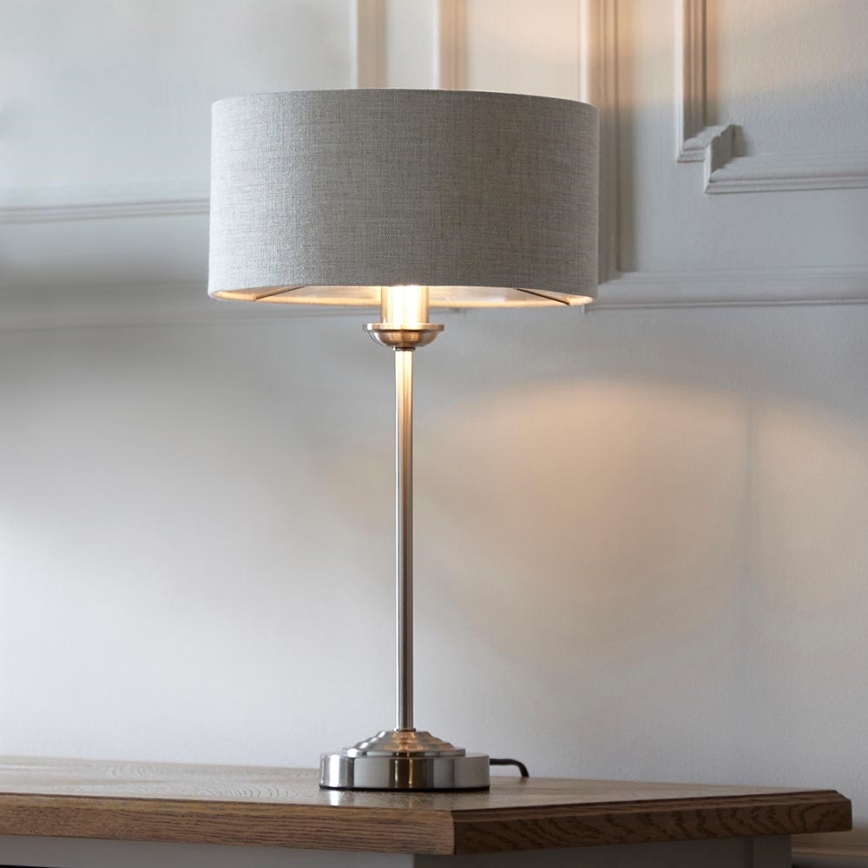 Endon 100646 - Lampada da tavolo HIGHCLERE 1xE14/7W/230V beige/cromo opaco Ø 25 cm