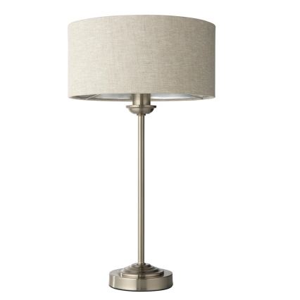 Endon 100646 - Lampada da tavolo HIGHCLERE 1xE14/7W/230V beige/cromo opaco Ø 25 cm