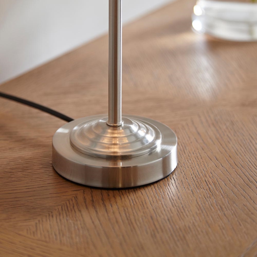Endon 100646 - Lampada da tavolo HIGHCLERE 1xE14/7W/230V beige/cromo opaco Ø 25 cm