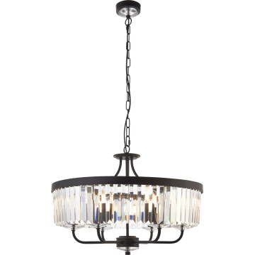 Endon 100711 - Lampadario a catena CHESTERFIELD 6xE14/6W/230V diam. 55 cm nero