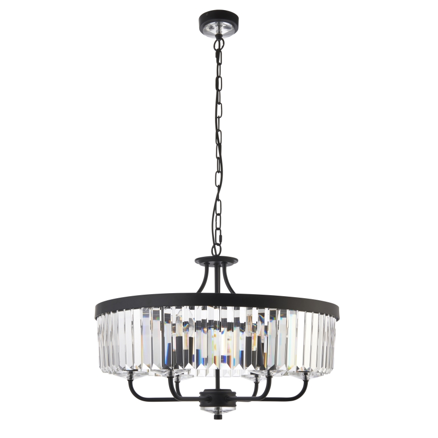 Endon 100711 - Lampadario a catena CHESTERFIELD 6xE14/6W/230V diam. 55 cm nero