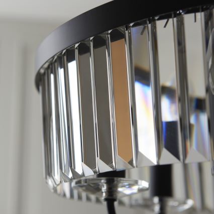 Endon 100711 - Lampadario a catena CHESTERFIELD 6xE14/6W/230V diam. 55 cm nero