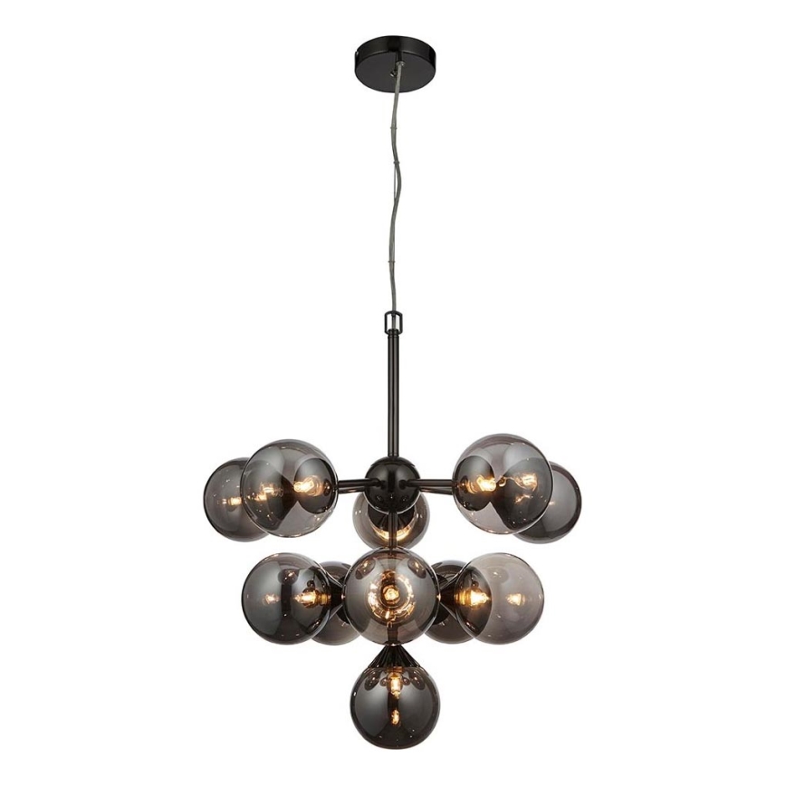 Endon 101147 - Lampadario a sospensione su cavo OSCAR 11xG9/18W/230V nero/fumé