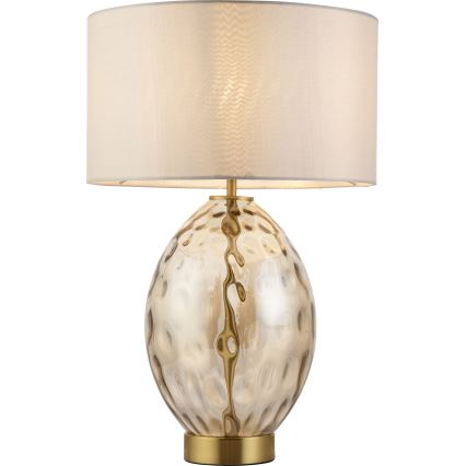 Endon 101150 - Lampada da tavolo dimmerabile ERIN 1xE27/10W/230V bianco/ottone/beige fumé