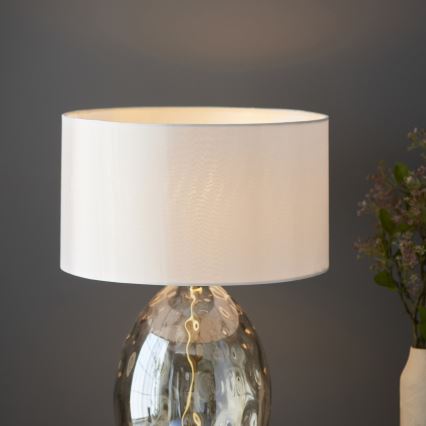Endon 101150 - Lampada da tavolo dimmerabile ERIN 1xE27/10W/230V bianco/ottone/beige fumé