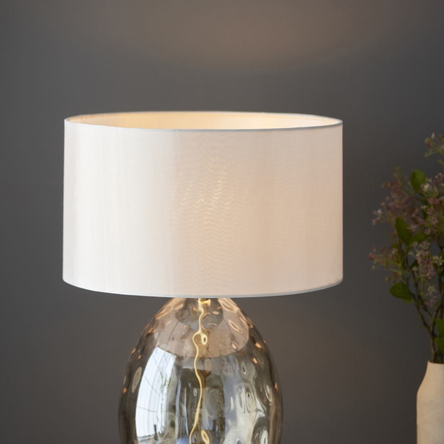 Endon 101150 - Lampada da tavolo dimmerabile ERIN 1xE27/10W/230V bianco/ottone/beige fumé