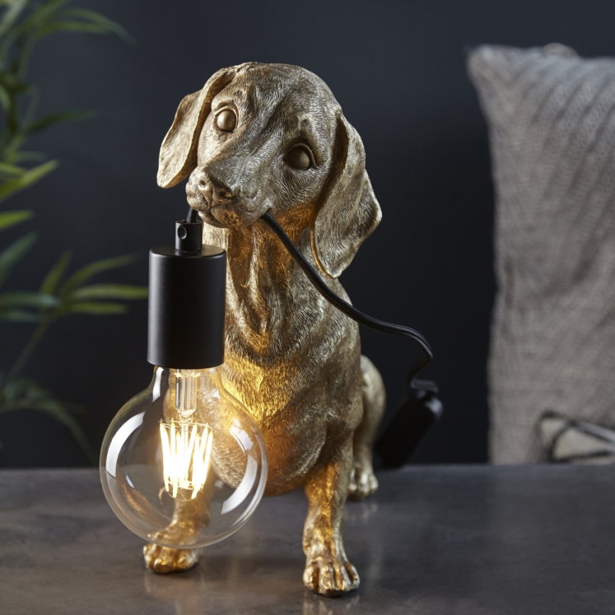 Endon 101187 - Lampada da tavolo DACHSHUND 1xE27/10W/230V oro