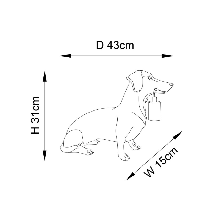 Endon 101188 - Lampada da tavolo DACHSHUND 1xE27/10W/230V nero