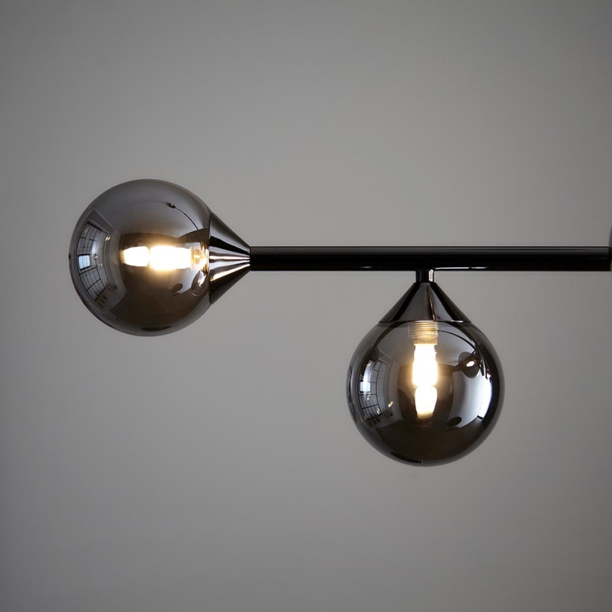 Endon 101348 - Lampadario su asta OTIS 5xG9/3W/230V nero cromato/nero fumé