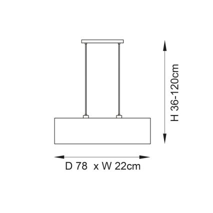 Endon 101692 - Lampadario a sospensione con filo LONGSHORE 2xE27/10W/230V beige