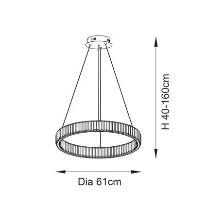 Endon 102255 - Lampadario dimmerabile a cavo LAGUNA LED/36W/230V cromo lucido