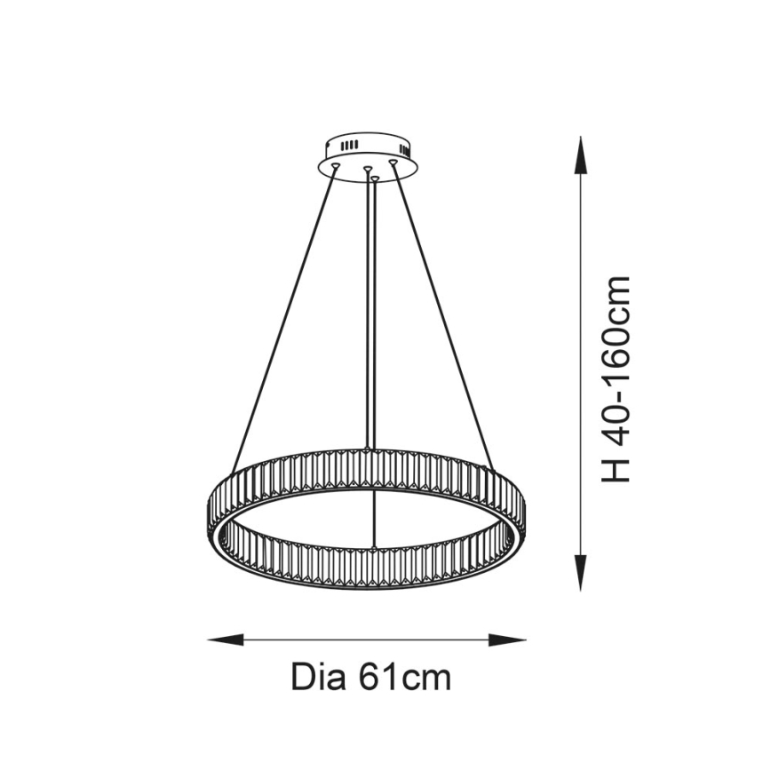 Endon 102255 - Lampadario dimmerabile a cavo LAGUNA LED/36W/230V cromo lucido
