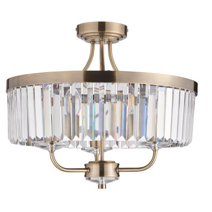 Endon 102506 - Lampadario a plafone CHESTERFIELD 3xE14/6W/230V diametro 45 cm ottone