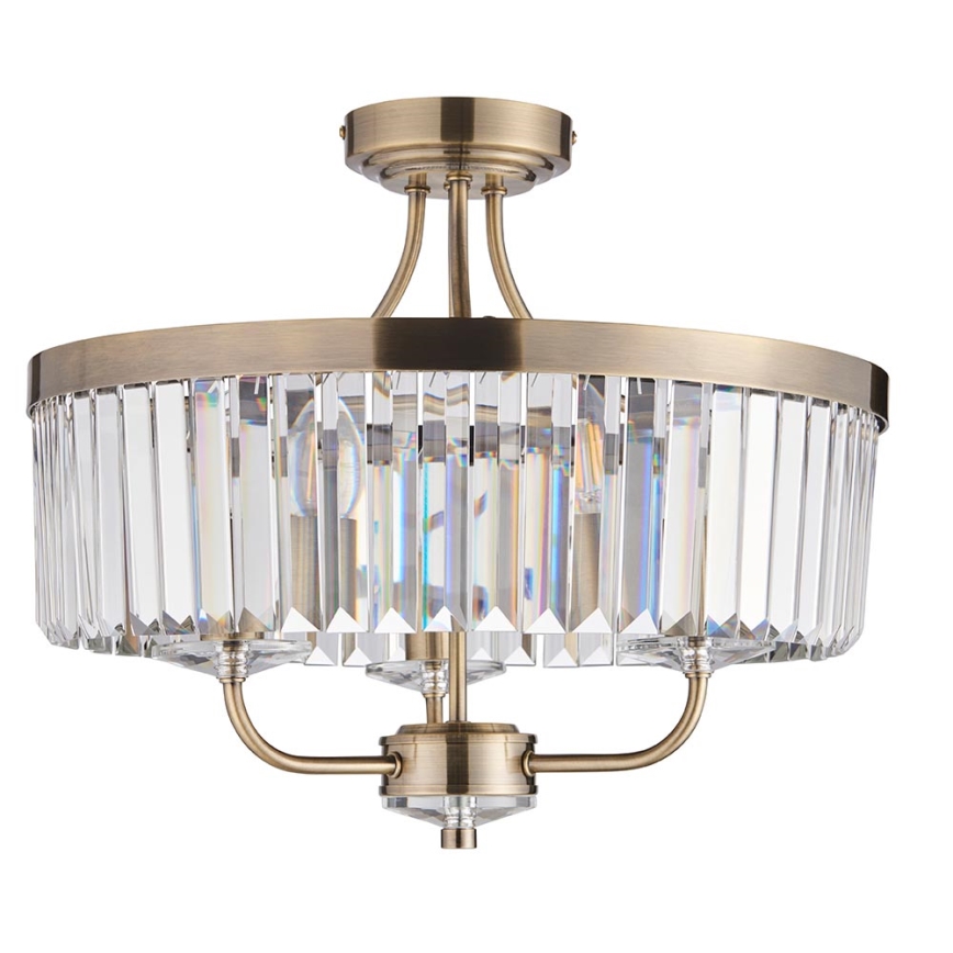 Endon 102506 - Lampadario a plafone CHESTERFIELD 3xE14/6W/230V diametro 45 cm ottone
