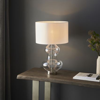 Endon 102676 - Lampada da tavolo dimmerabile KELDA 1xE27/10W/230V bianco/cromo opaco