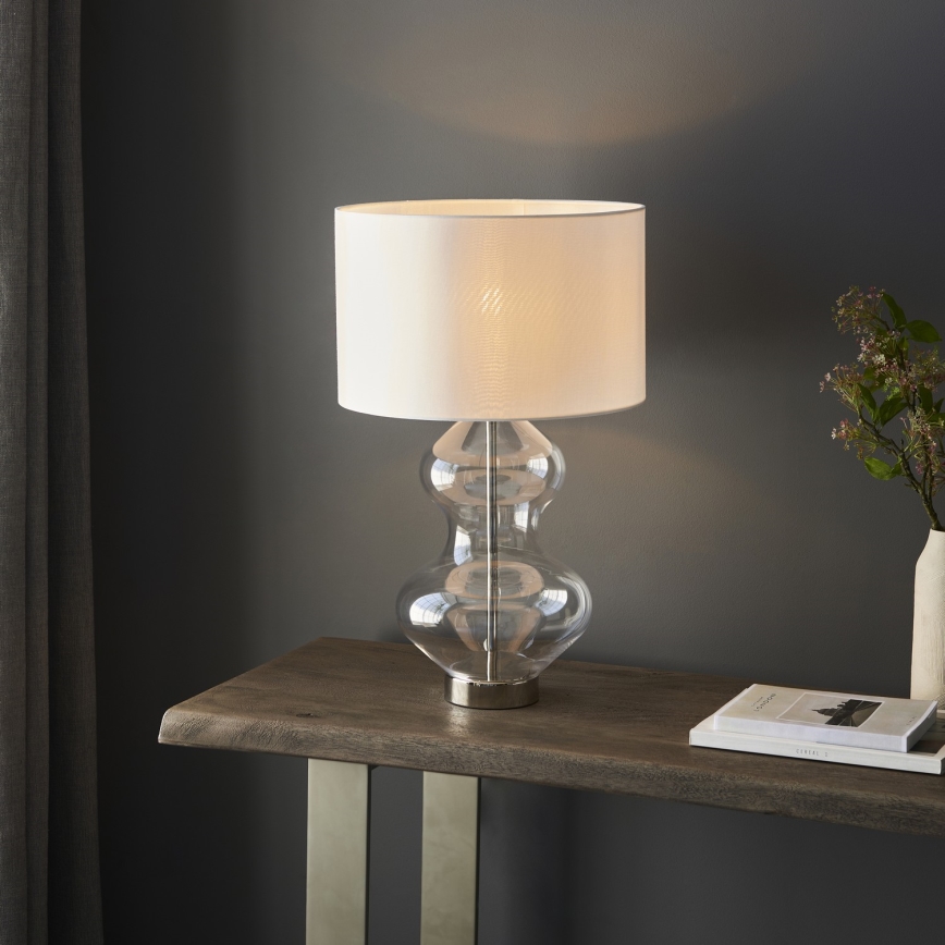 Endon 102676 - Lampada da tavolo dimmerabile KELDA 1xE27/10W/230V bianco/cromo opaco