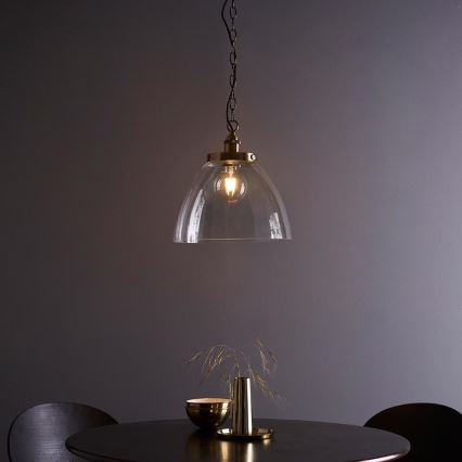 Endon 102926 - Lampadario a sospensione con catena HANSEN 1xE27/10W/230V ottone