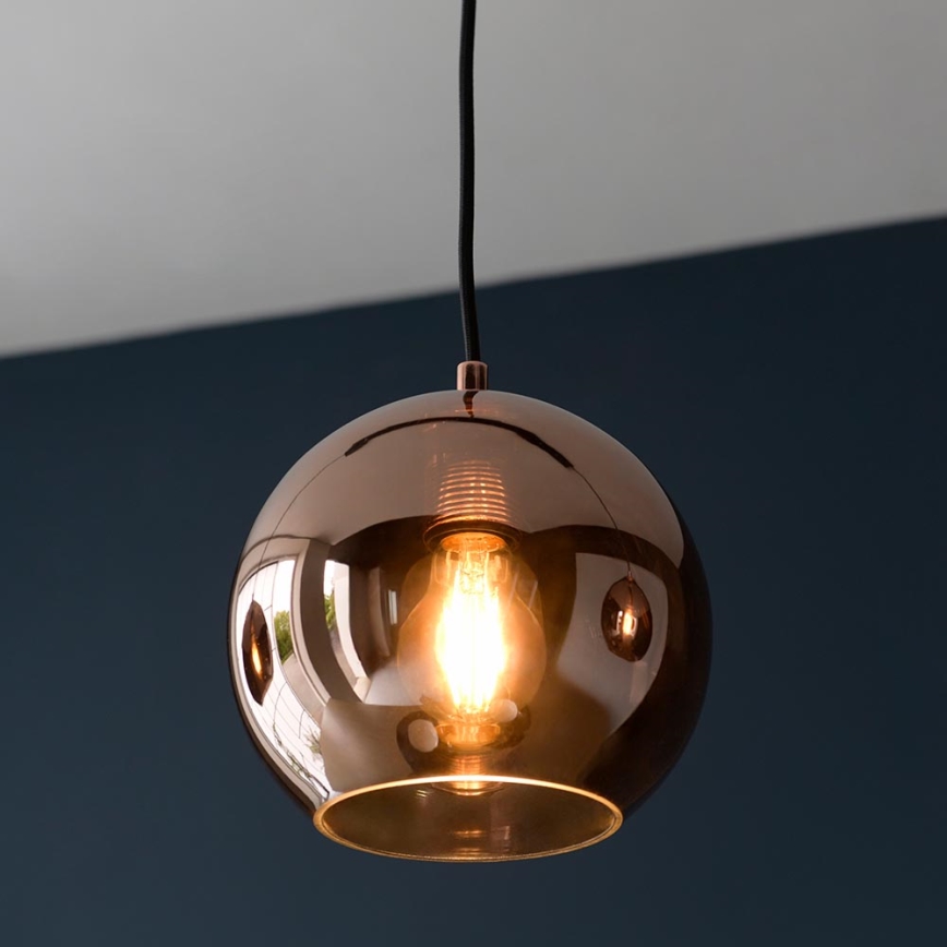 Endon 102929 - Lampadario a sospensione con filo BOLI 3xE27/10W/230V nero/fumé marrone