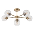 Endon 103171 - Lampadario a sospensione con supporto rigido ALLEGRA 6xE14/7W/230V ottone/limpido