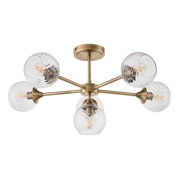 Endon 103171 - Lampadario a sospensione con supporto rigido ALLEGRA 6xE14/7W/230V ottone/limpido