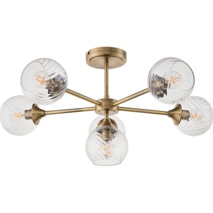 Endon 103171 - Lampadario a sospensione con supporto rigido ALLEGRA 6xE14/7W/230V ottone/limpido