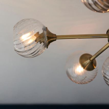 Endon 103171 - Lampadario a sospensione con supporto rigido ALLEGRA 6xE14/7W/230V ottone/limpido