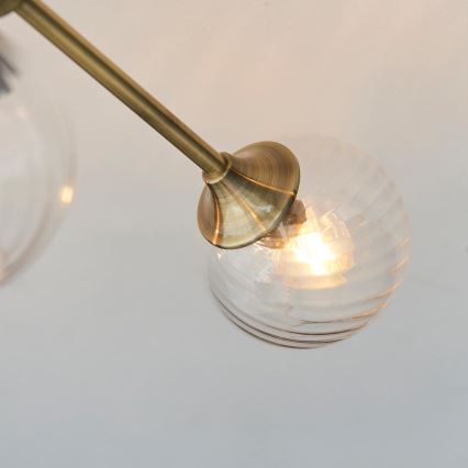 Endon 103171 - Lampadario a sospensione con supporto rigido ALLEGRA 6xE14/7W/230V ottone/limpido