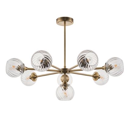 Endon 103172 - Lampadario a sospensione con supporto rigido ALLEGRA 8xE14/7W/230V ottone/limpido