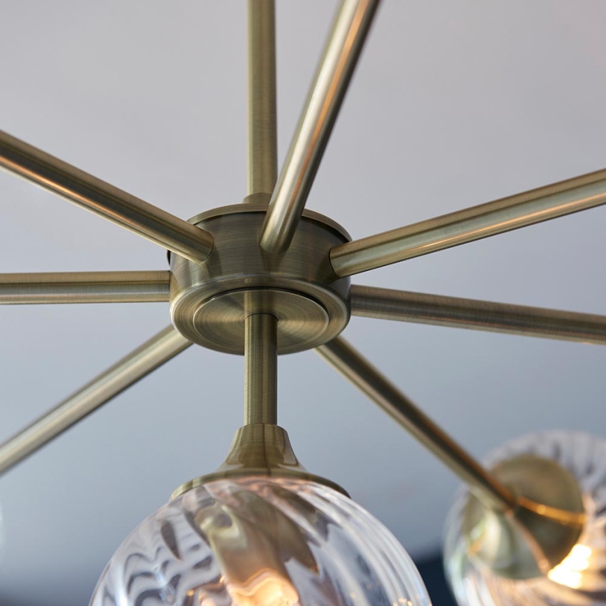 Endon 103172 - Lampadario a sospensione con supporto rigido ALLEGRA 8xE14/7W/230V ottone/limpido