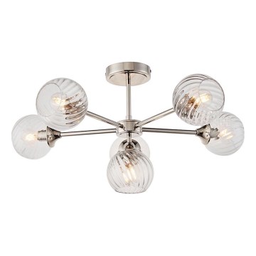Endon 104050 - Lampadario a sospensione con supporto rigido ALLEGRA 6xE14/7W/230V cromo lucido/limpido
