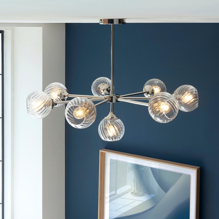 Endon 104051 - Lampadario su asta ALLEGRA 8xE14/7W/230V cromo lucido
