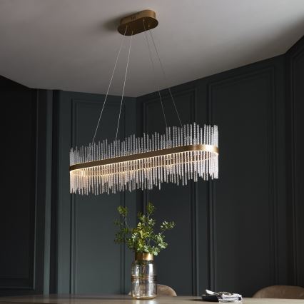 Endon 104082 - Lampada a sospensione dimmerabile ADRIEL LED/47W/230V 3000K oro/trasparente