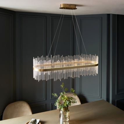 Endon 104082 - Lampada a sospensione dimmerabile ADRIEL LED/47W/230V 3000K oro/trasparente