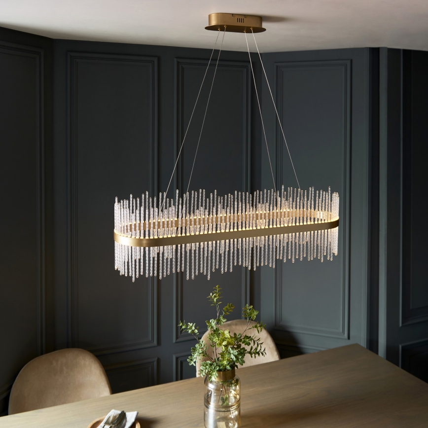 Endon 104082 - Lampada a sospensione dimmerabile ADRIEL LED/47W/230V 3000K oro/trasparente