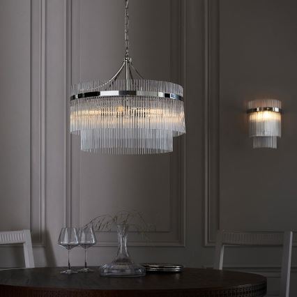 Endon 104112 - Lampadario a catena MARIETTA 5xE14/7W/230V cromo lucido/vetro trasparente