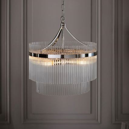 Endon 104112 - Lampadario a catena MARIETTA 5xE14/7W/230V cromo lucido/vetro trasparente