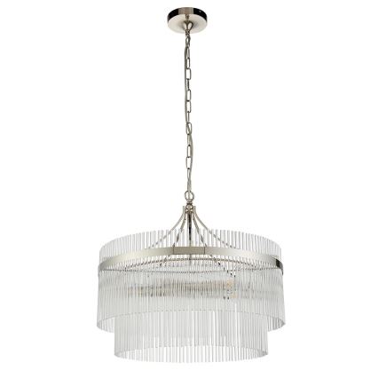 Endon 104112 - Lampadario a catena MARIETTA 5xE14/7W/230V cromo lucido/vetro trasparente