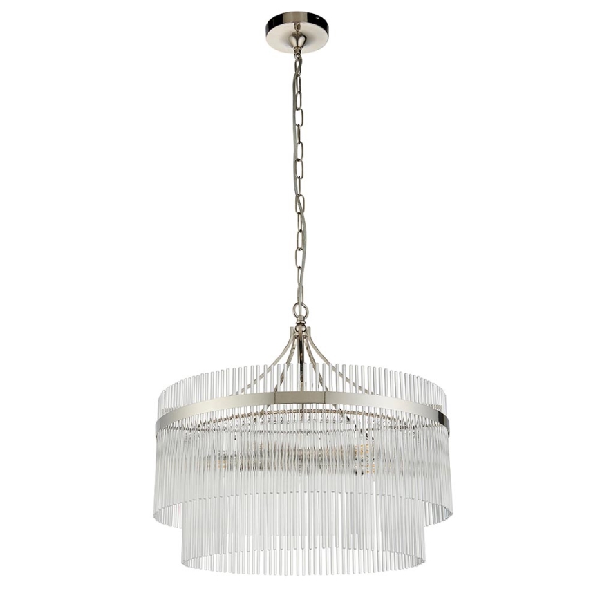 Endon 104112 - Lampadario a catena MARIETTA 5xE14/7W/230V cromo lucido/vetro trasparente