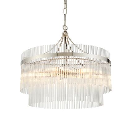 Endon 104112 - Lampadario a catena MARIETTA 5xE14/7W/230V cromo lucido/vetro trasparente