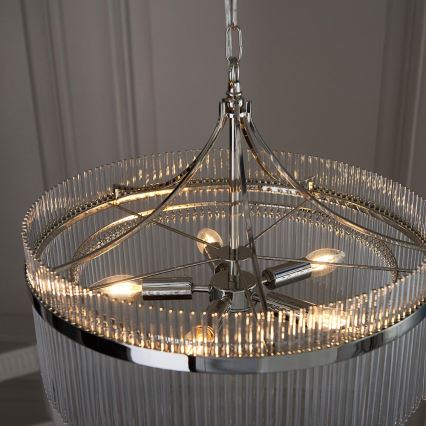 Endon 104112 - Lampadario a catena MARIETTA 5xE14/7W/230V cromo lucido/vetro trasparente