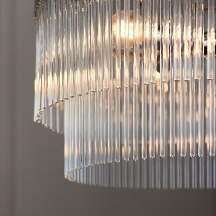 Endon 104112 - Lampadario a catena MARIETTA 5xE14/7W/230V cromo lucido/vetro trasparente