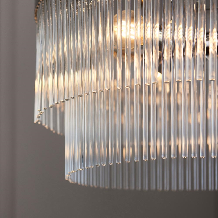 Endon 104112 - Lampadario a catena MARIETTA 5xE14/7W/230V cromo lucido/vetro trasparente