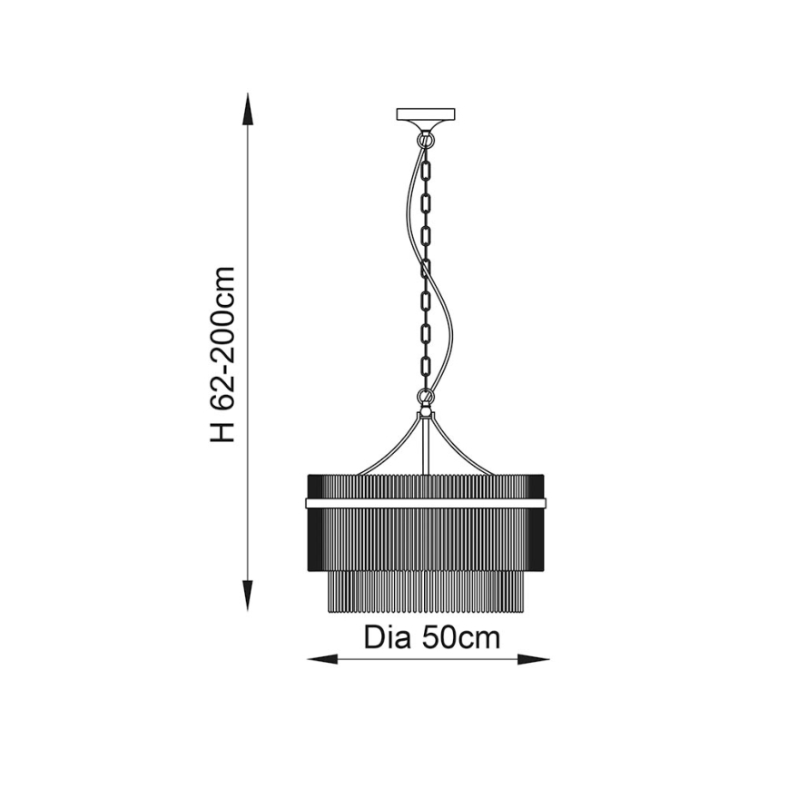 Endon 104112 - Lampadario a catena MARIETTA 5xE14/7W/230V cromo lucido/vetro trasparente